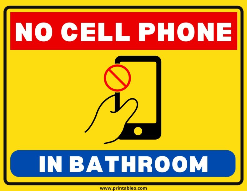 No Cell Phone In Bathroom Sign
