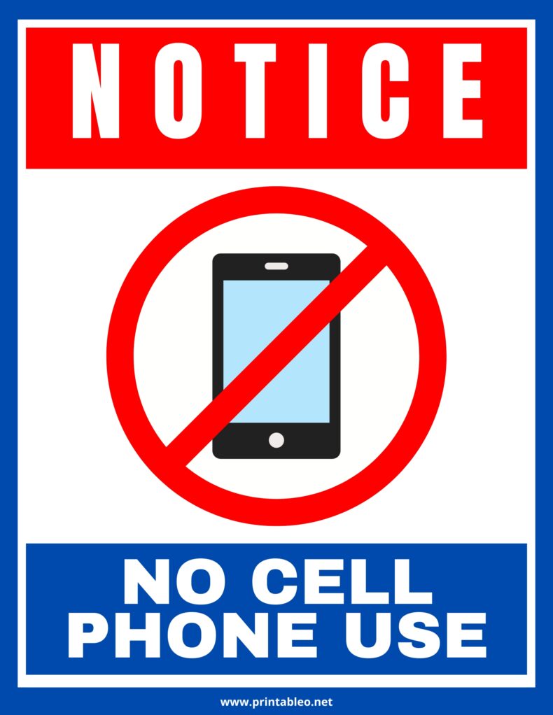 No Cell Phone Usage Sign