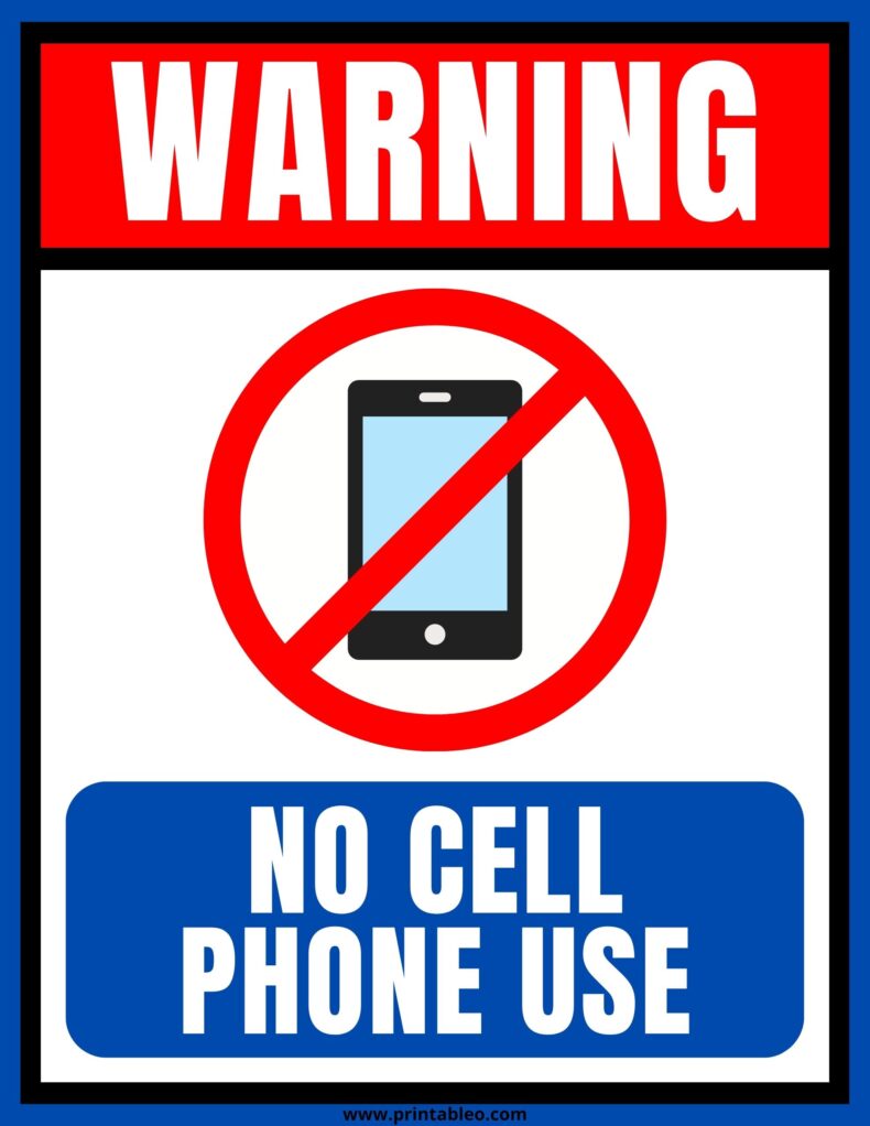 No Cell Phone Use Sign