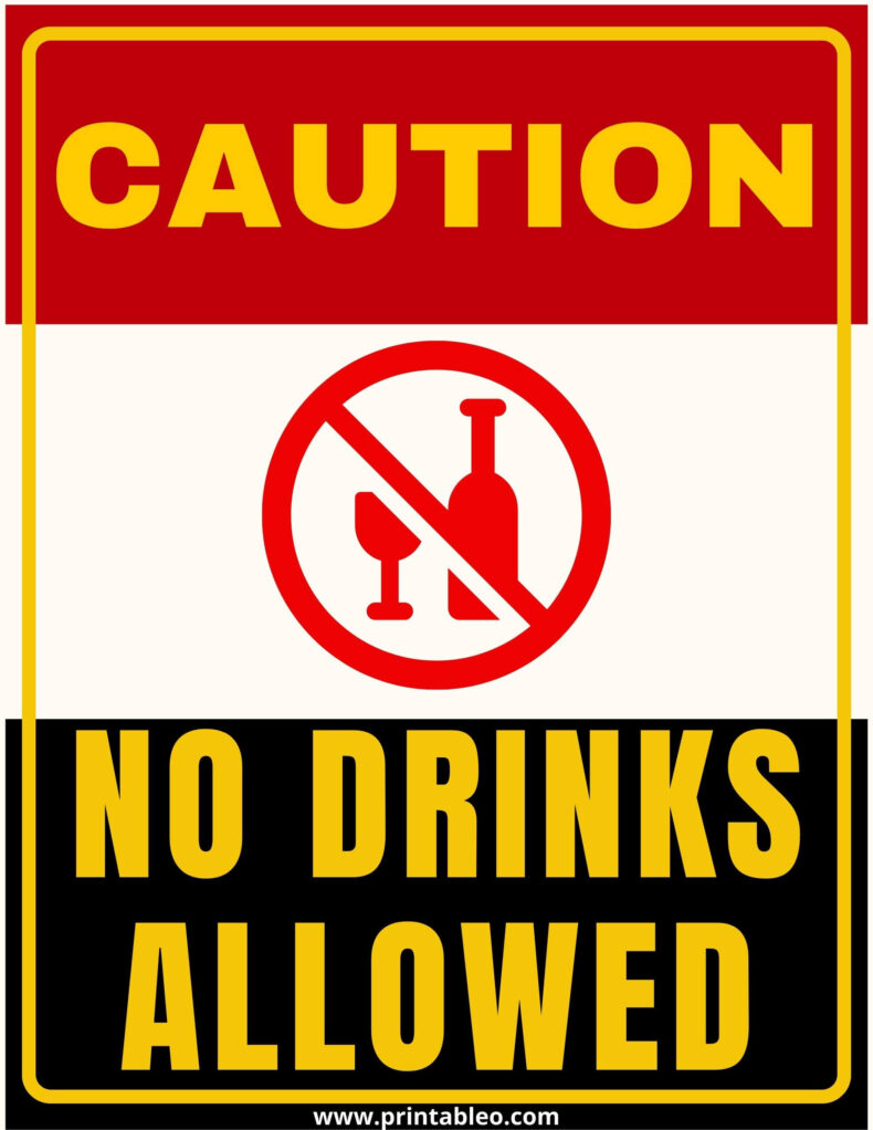 No Drinks Allowed Sign