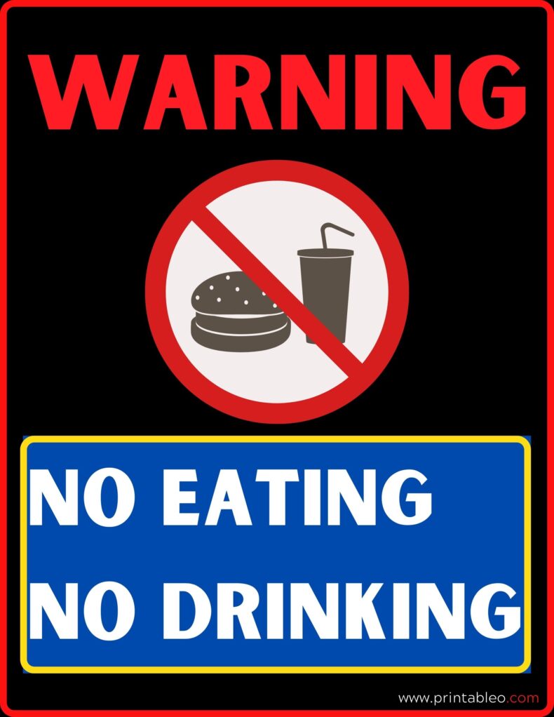 No Eating No Drinking Sign