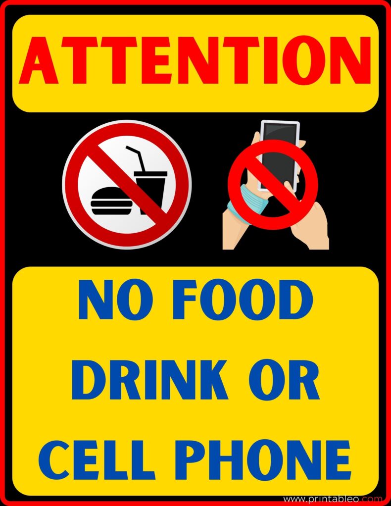 No Eating Drinking Or Smoking Sign