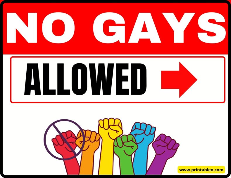 No Gays Allowed Sign