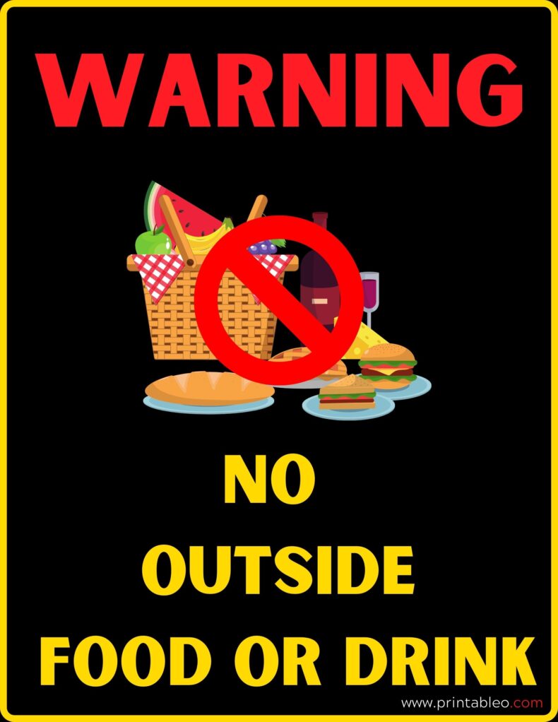 No Outside Food Or Drink Sign