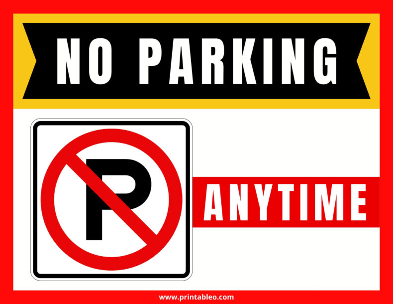 No Parking Anytime Sign