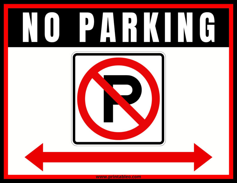 No Parking Arrow Sign