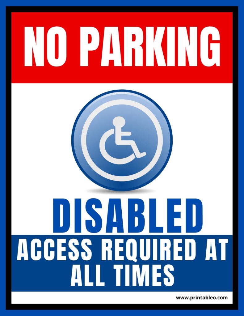No Parking Disabled Sign