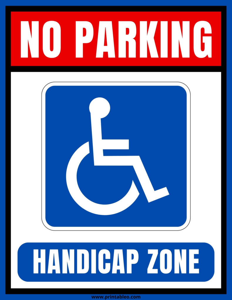 No Parking Handicap Sign