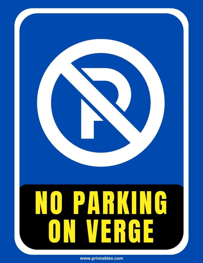 No Parking On Verge Sign