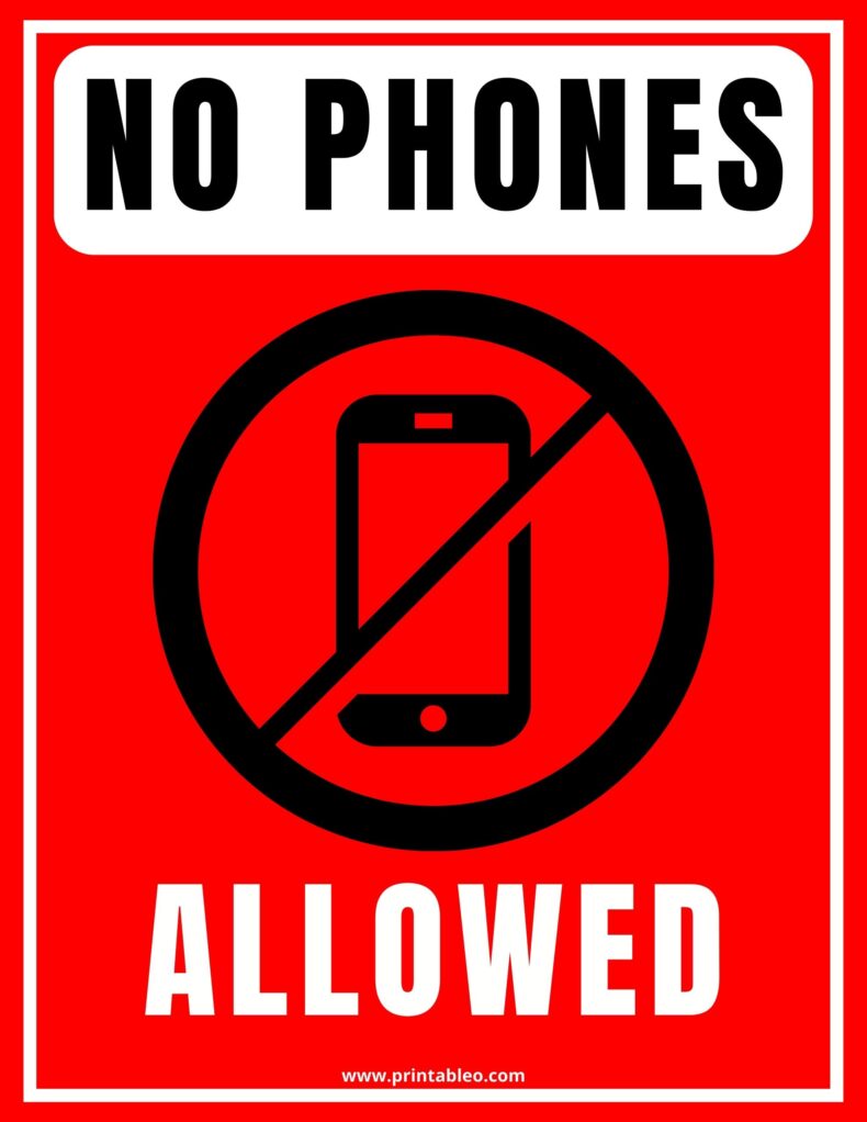 No Phones Allowed Sign