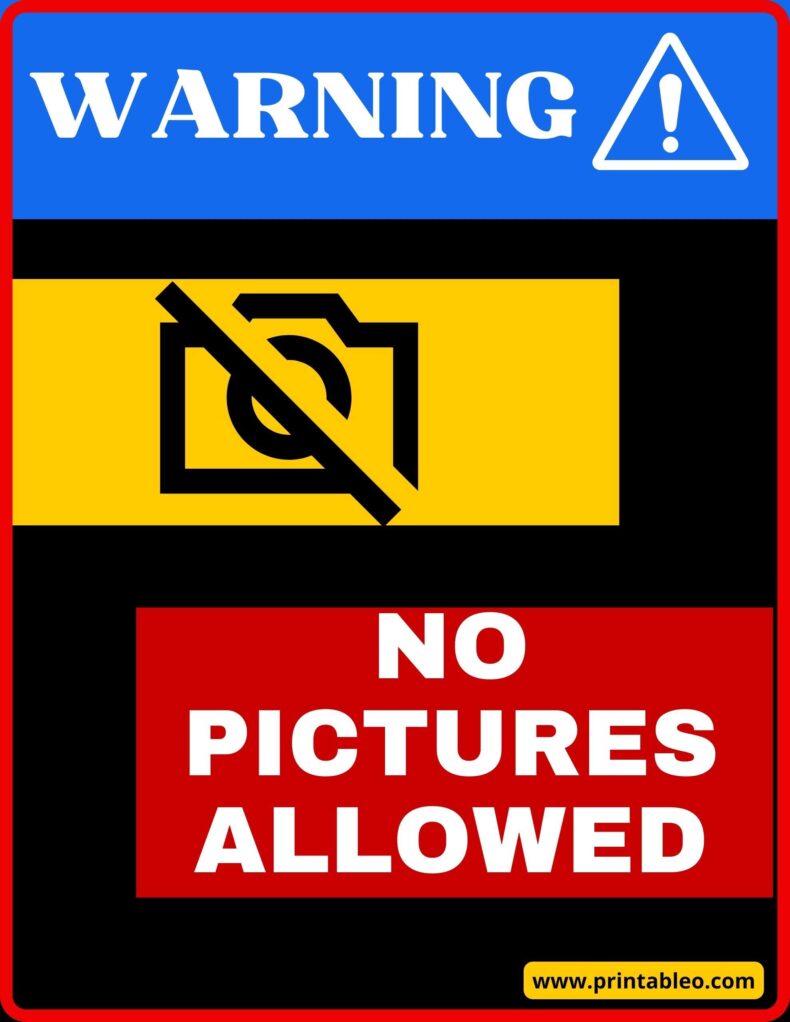 No Pictures Allowed Sign