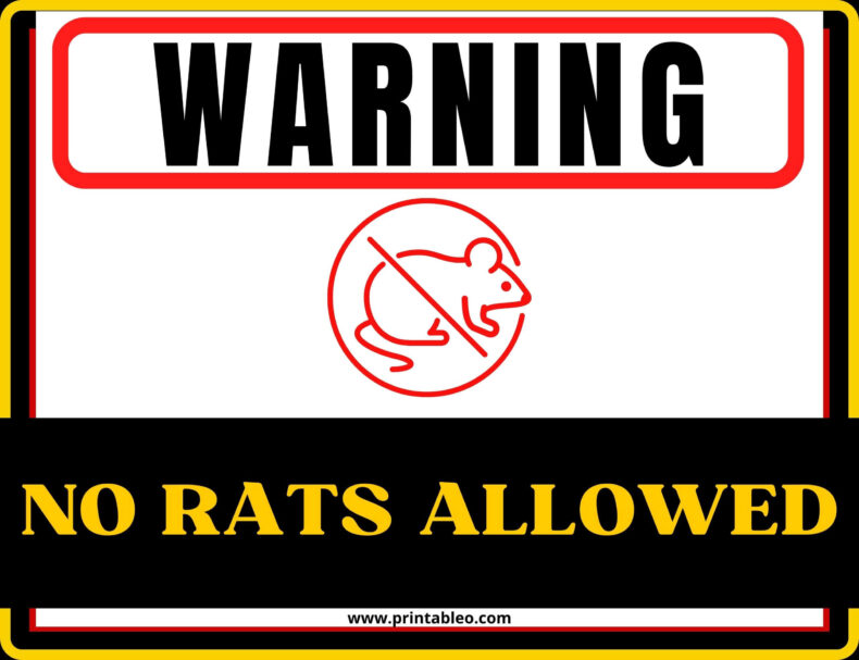 No Rats Allowed Sign