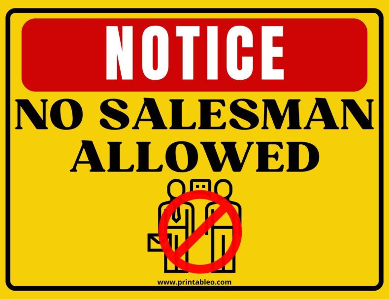 No Salesman Allowed Sign