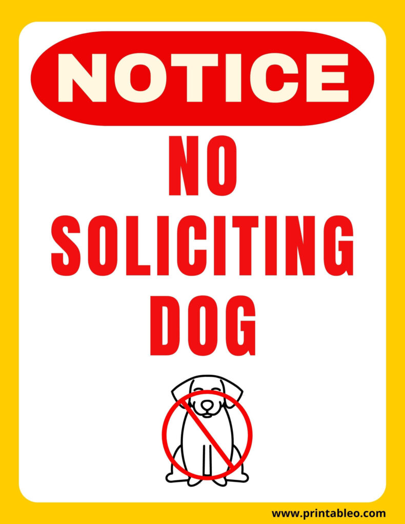 No Soliciting Dog Sign