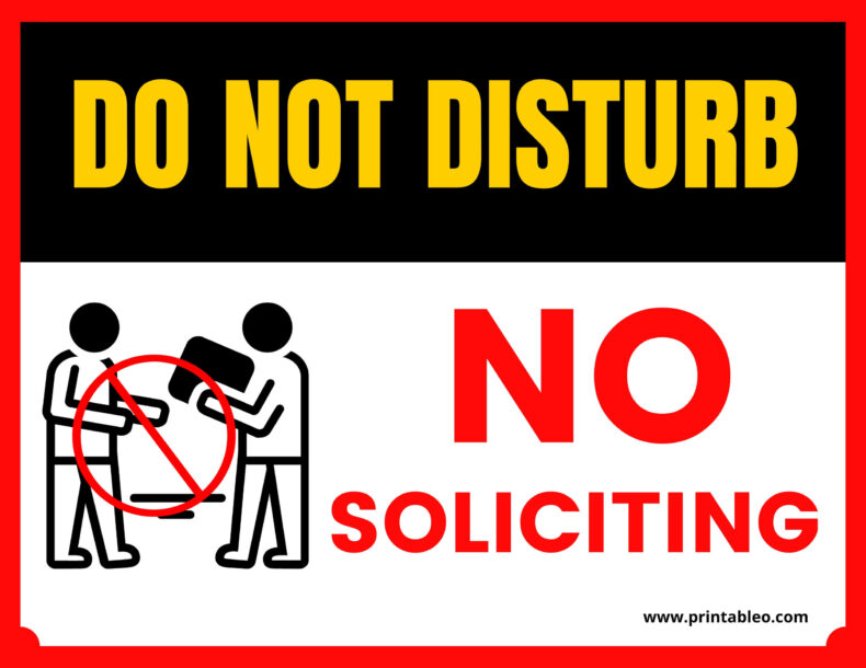 No Soliciting Please Do Not Disturb Sign