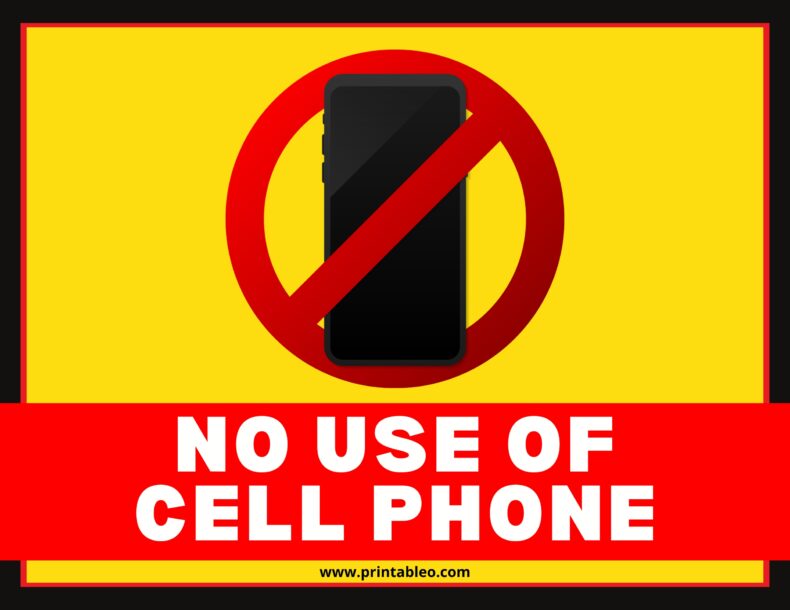 No Use Of Cell Phone Sign