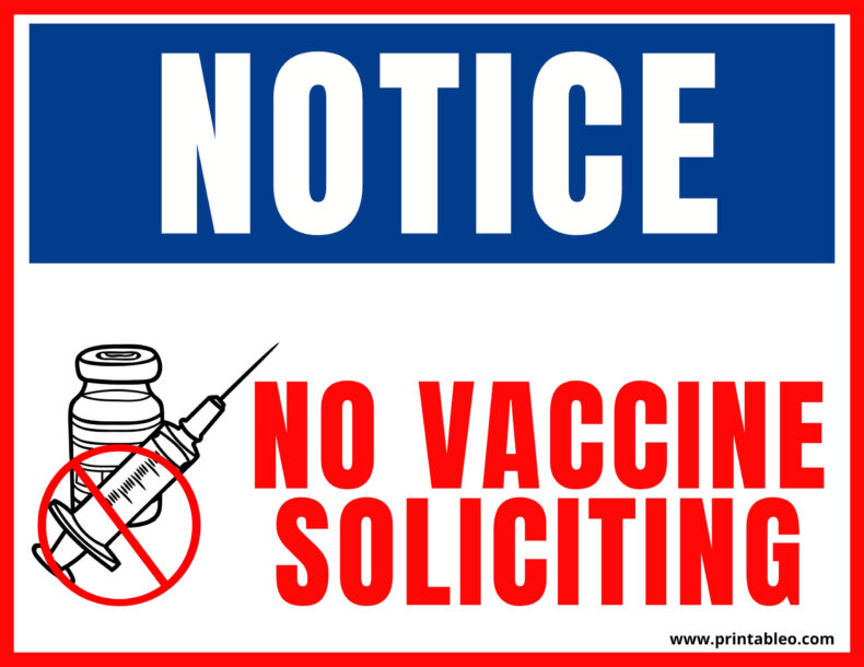 No Vaccine Soliciting Sign