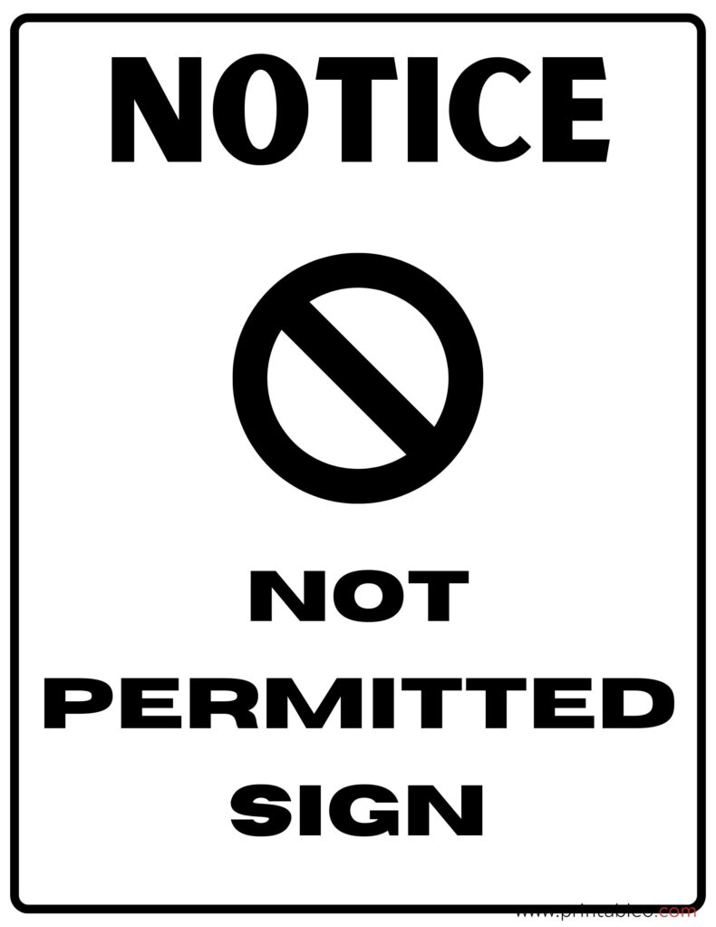 Not Permitted Sign