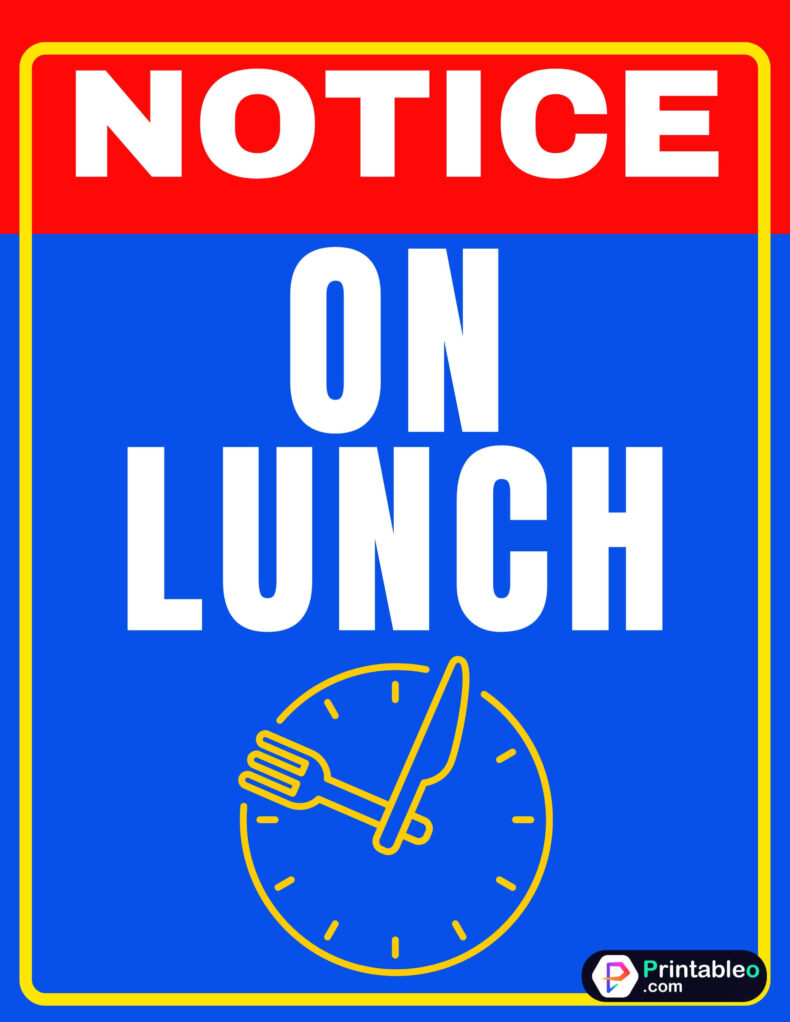 On Lunch Sign
