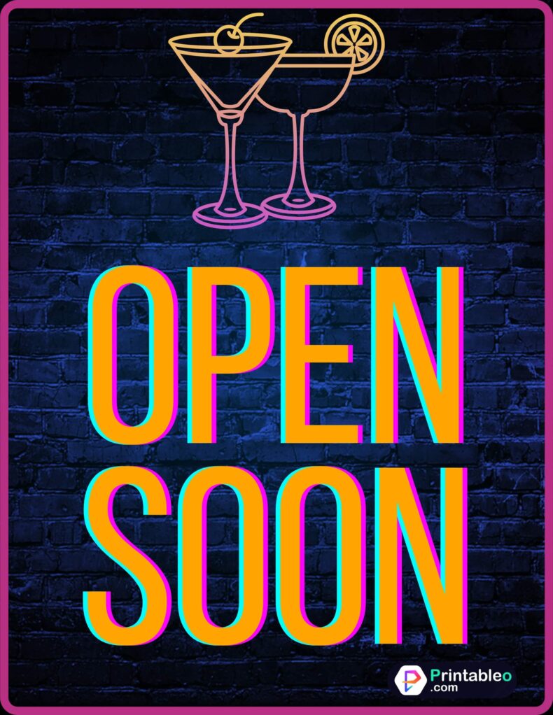 Open Soon Bar Sign