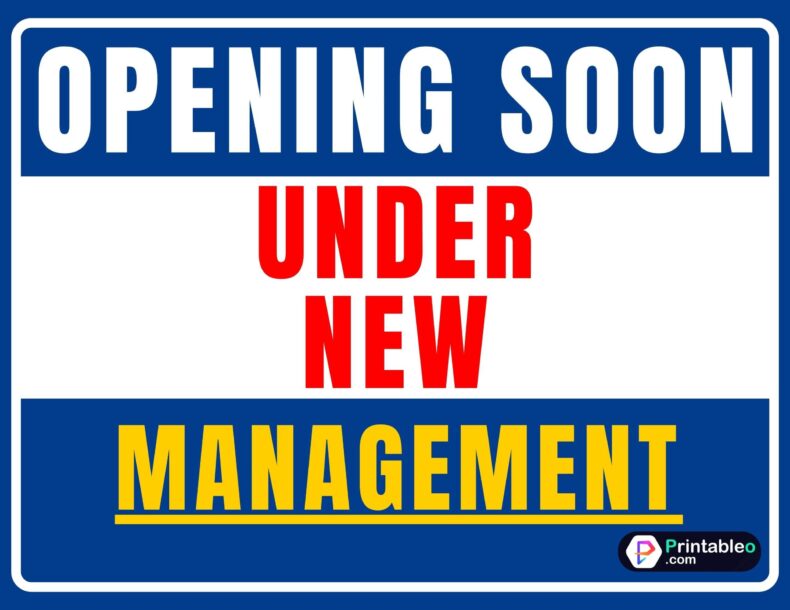 Opening Soon Under New Management Sign