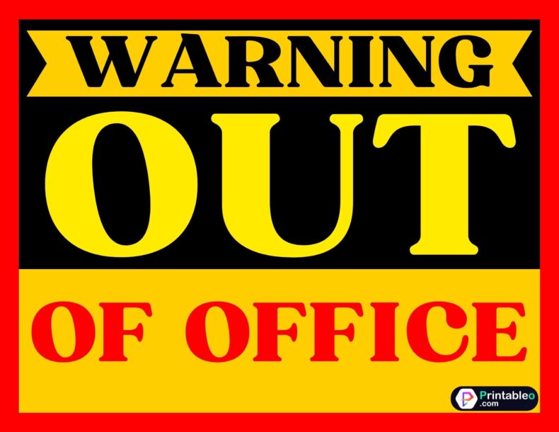 Out Of Office Desk Sign
