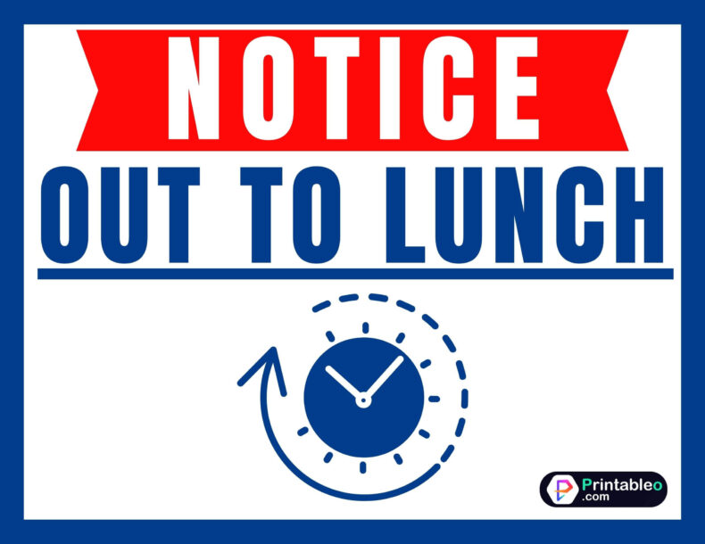 Out To Lunch Sign For Desk