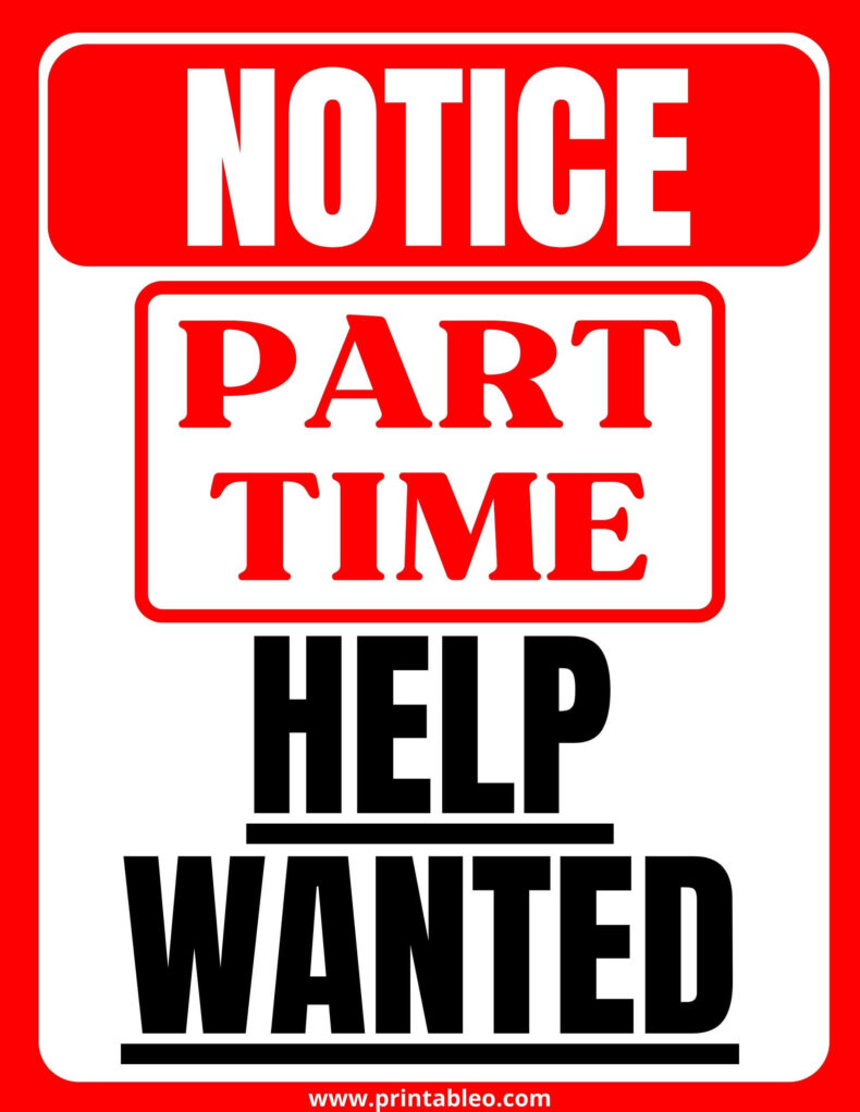 Part Time Help Wanted Sign
