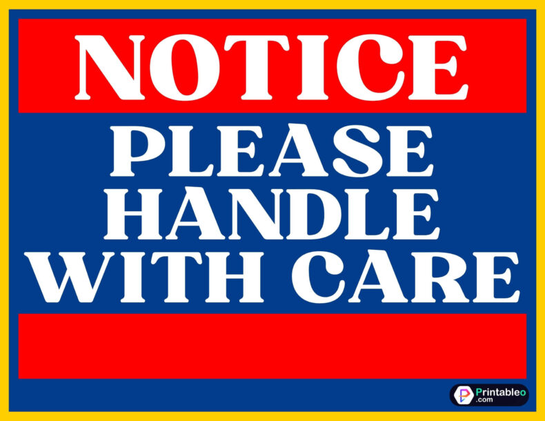 Please Handle With Care Sign