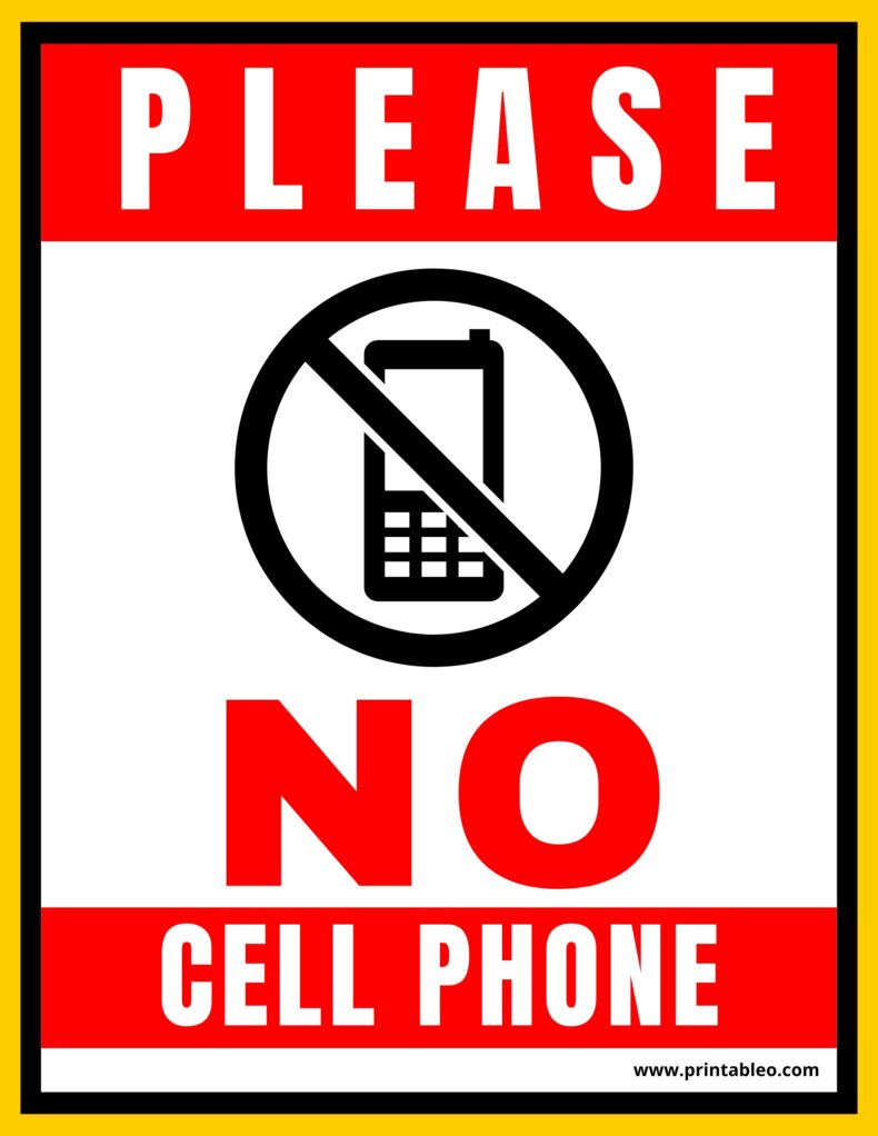 Please No Cell Phone Sign