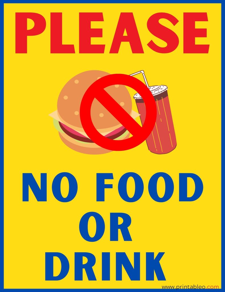 Please No Food Or Drink Sign