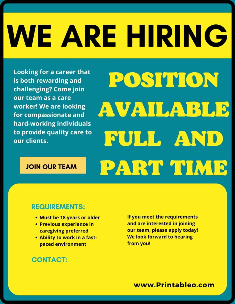 Position Available Full And Part time Sign