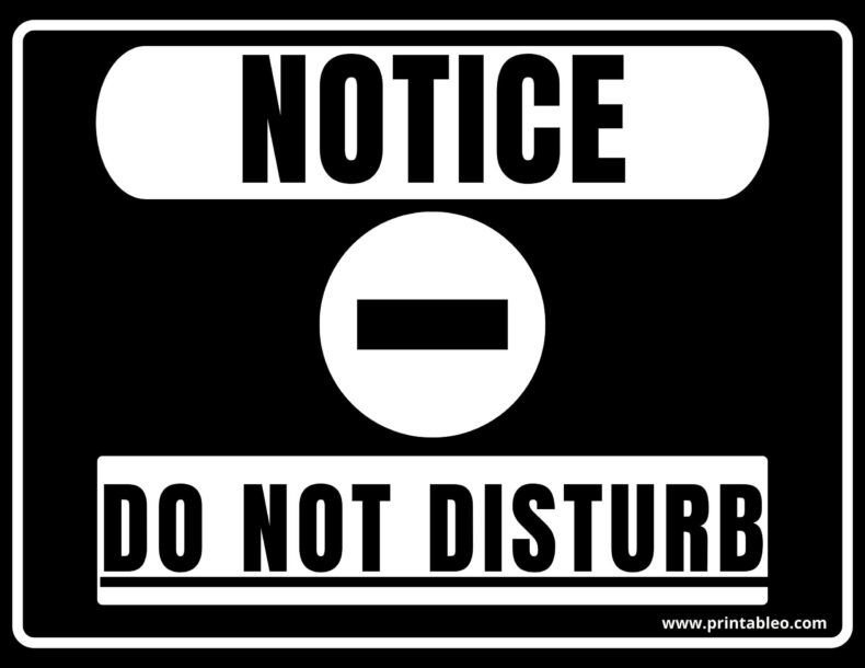 Printable Do Not Disturb Sign