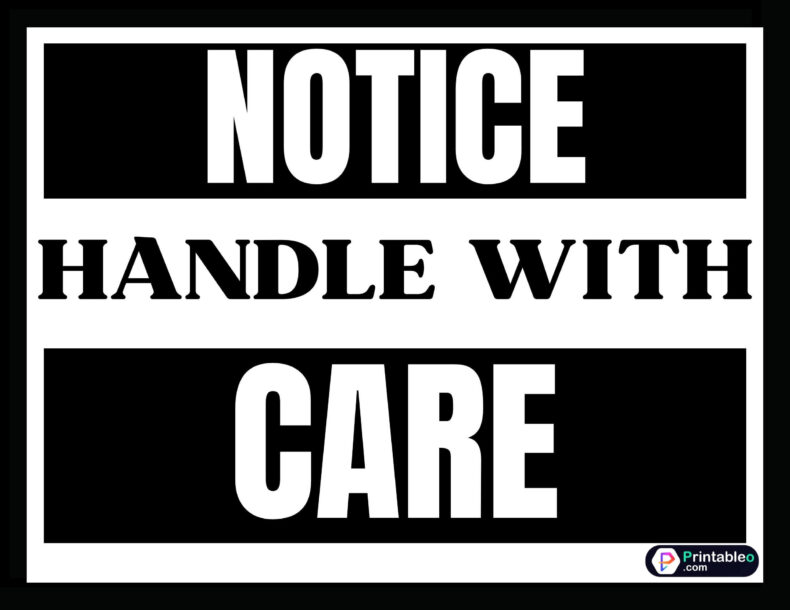 Printable Handle With Care Sign