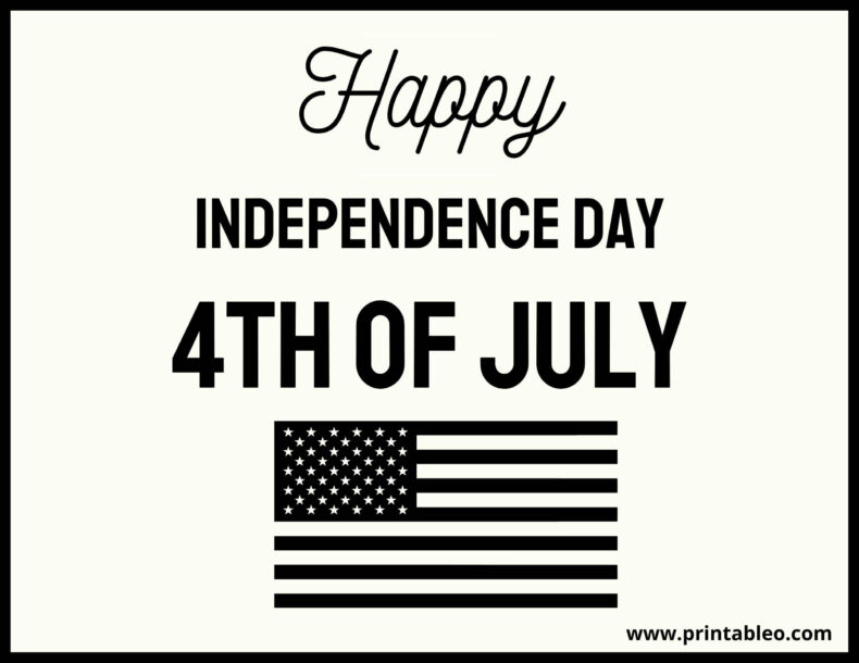 Printable Happy Independence Day Sign