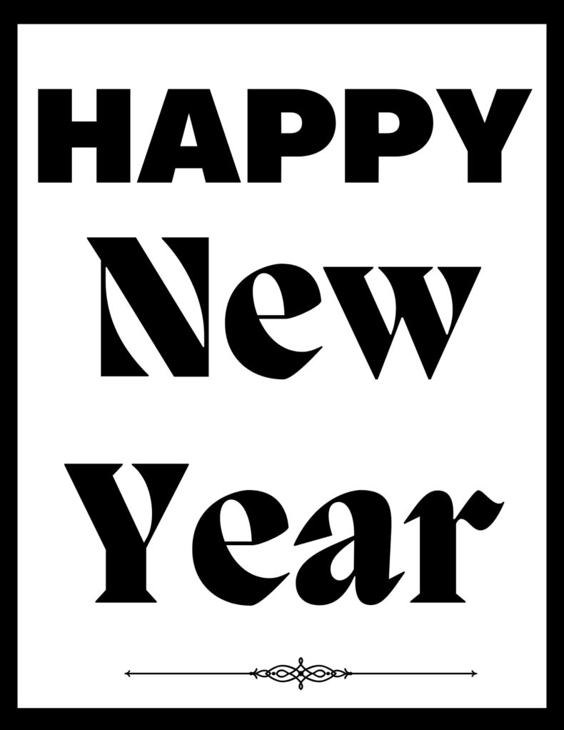 Printable Happy New Year Sign