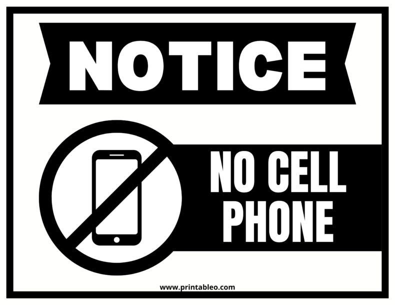 Printable No Cell Phone Signs