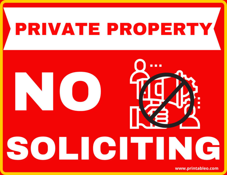 Private Property No Soliciting sign