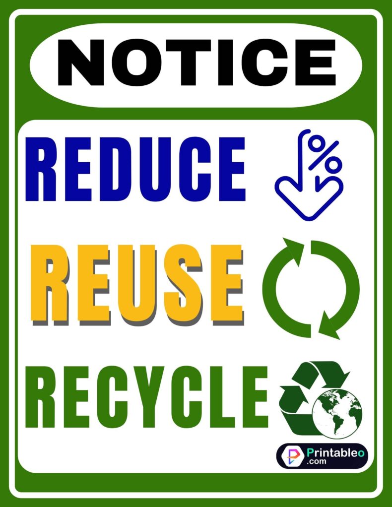 Reduce Reuse Recycle Signs