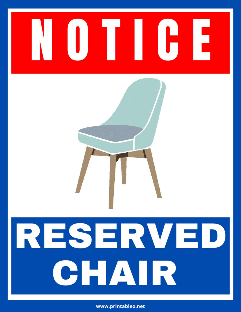 Reserved Chair Sign