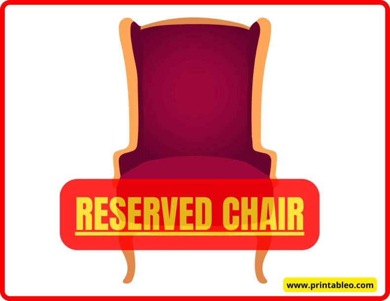 Reserved Chair Signs