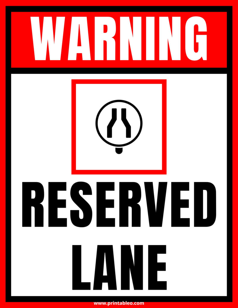 Reserved Lane Sign
