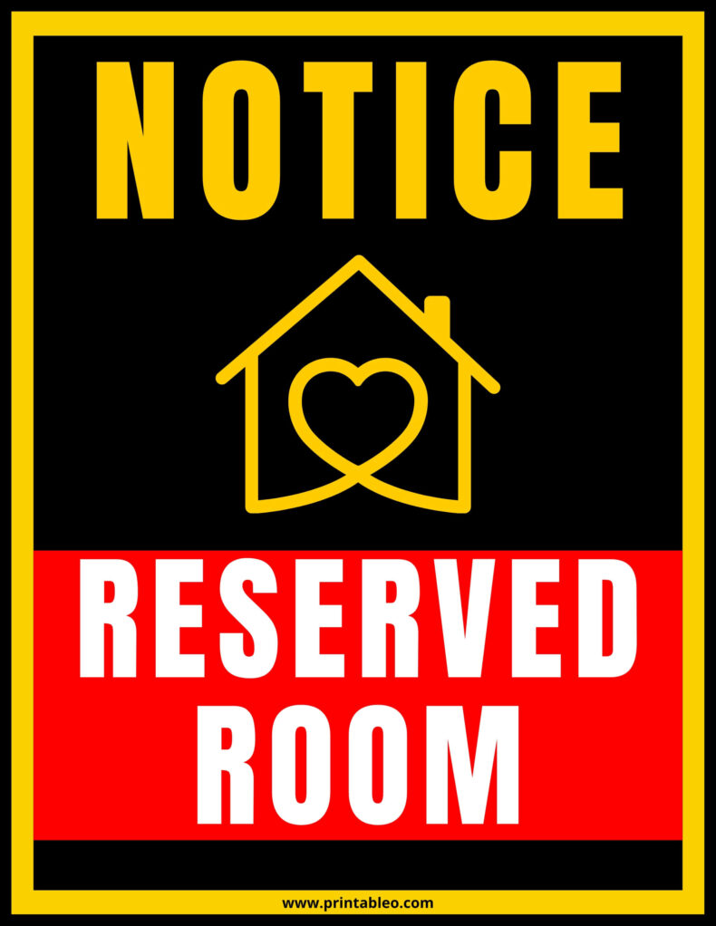 Reserved Room Sign