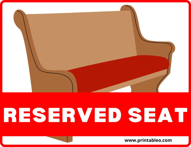Reserved Signs For Church Pews