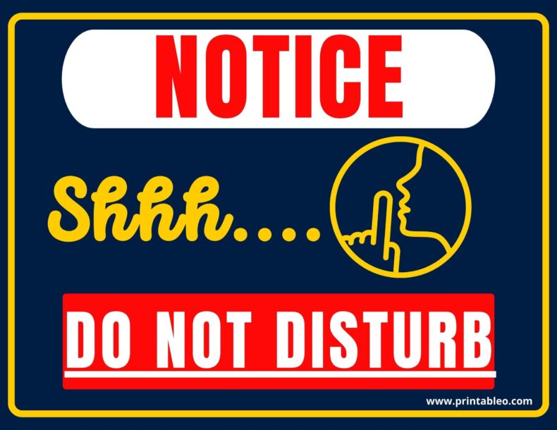 Shhh Do Not Disturb Sign