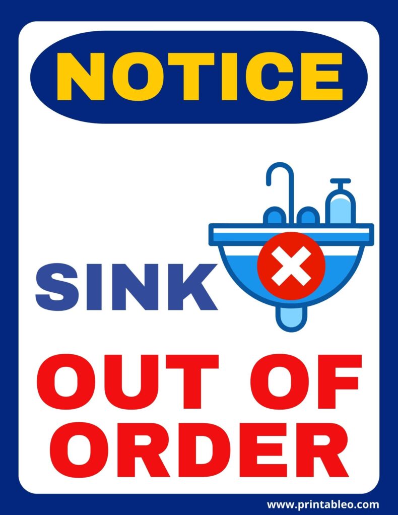 Sink Out Of Order Sign