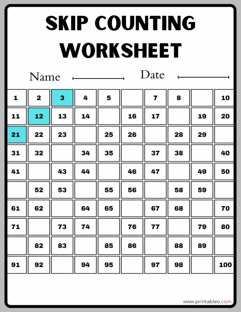 Skip Counting Worksheet