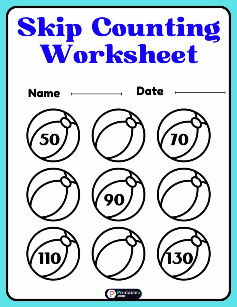 Skip Counting Worksheets 2nd Grade