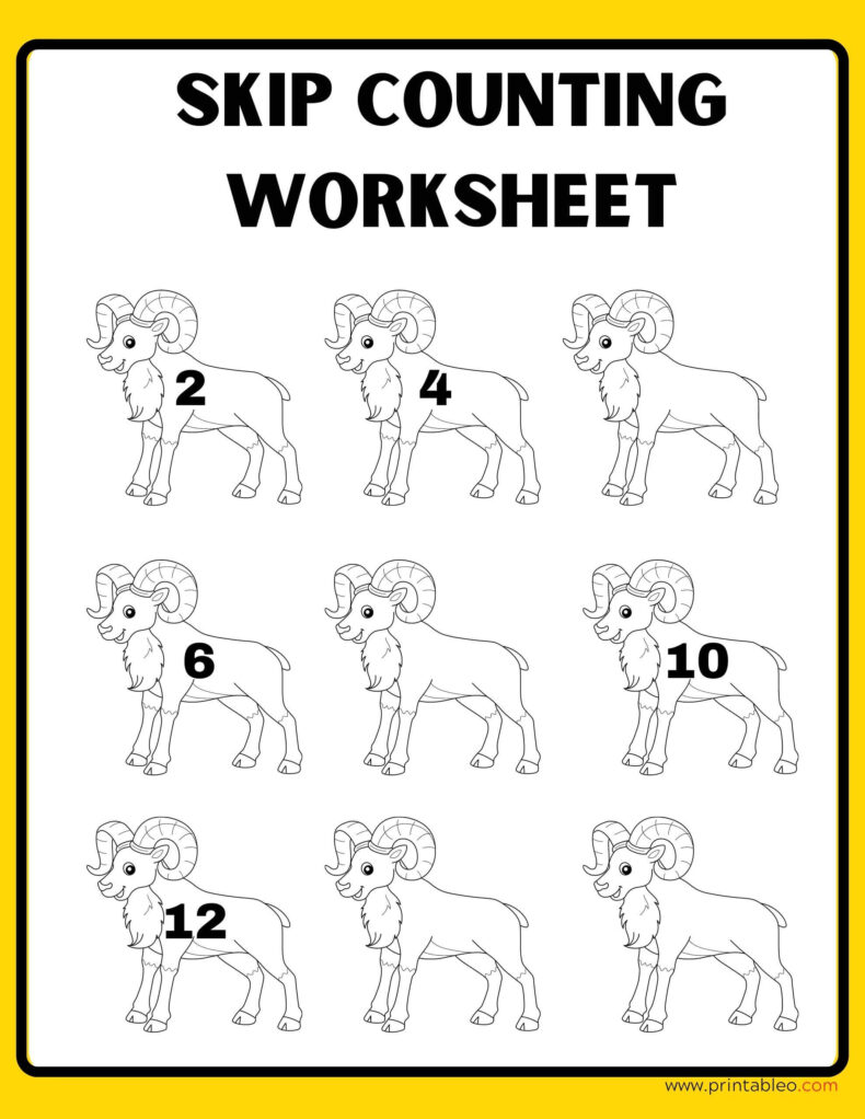 Skip Counting Worksheets By 2