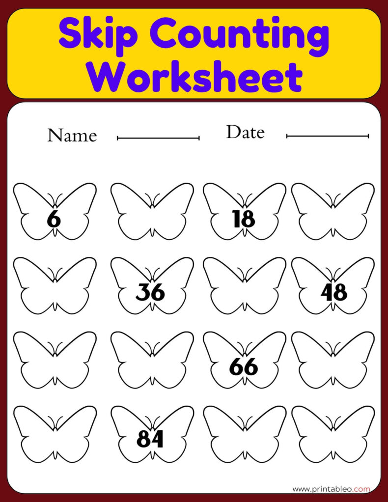 Skip Counting Worksheets For Kindergarten